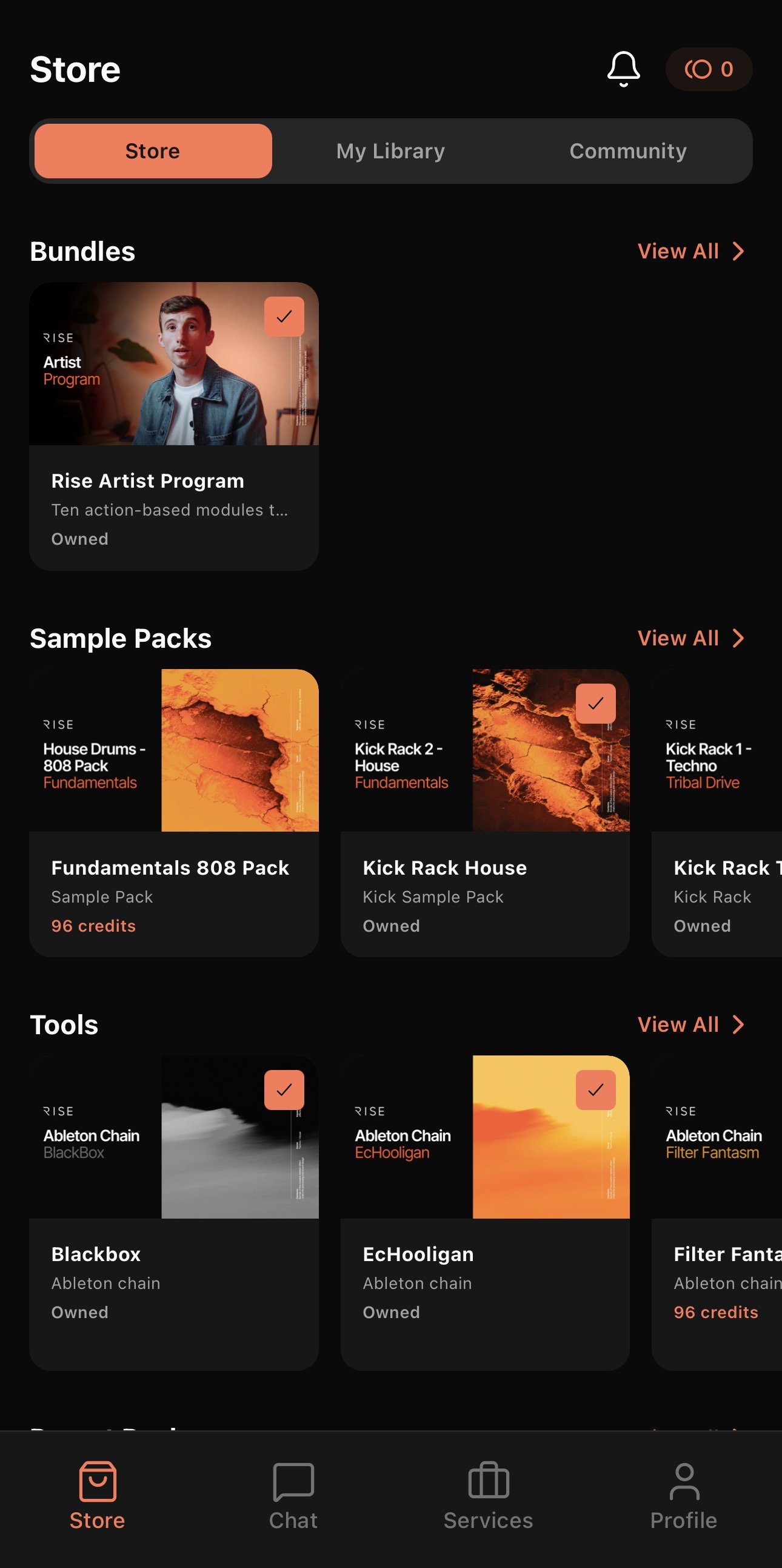 Rise Academy Store — Mobile